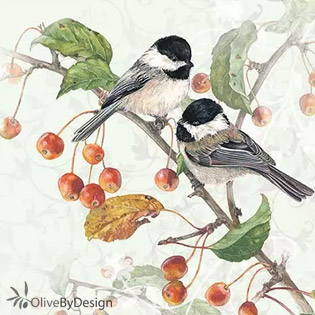 Two Birds on Cherry Branch